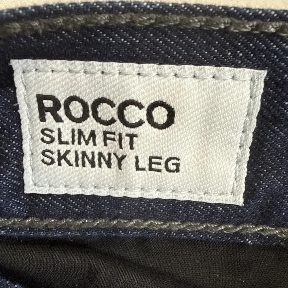 Express Men's 34x30 Rocco‎ Moto Slim Fit Skinny Leg Blue Jeans Dark Wash Denim